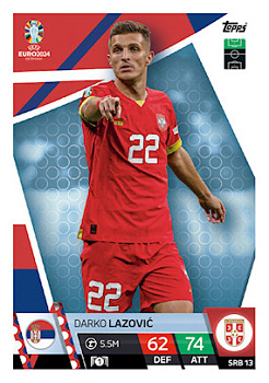 Darko Lazovic Serbia Topps Match Attax EURO 2024 #SRB13